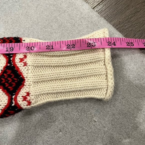 [S]Zara Geometric Holiday Wool Blend Cropped Sweater - Picture 9 of 10